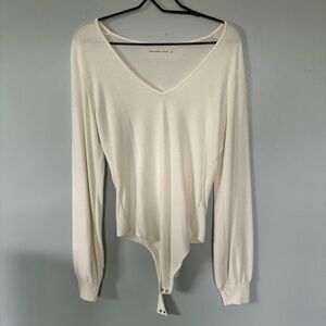 Cream American Eagle bodysuit #bodysuit